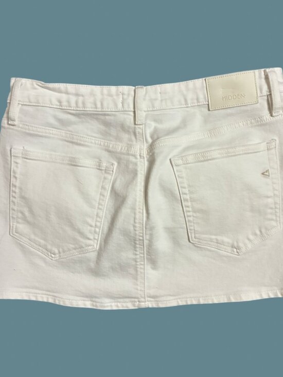 Sz.L*Hidden*White Denim Mini Skirt - Picture 4 of 4